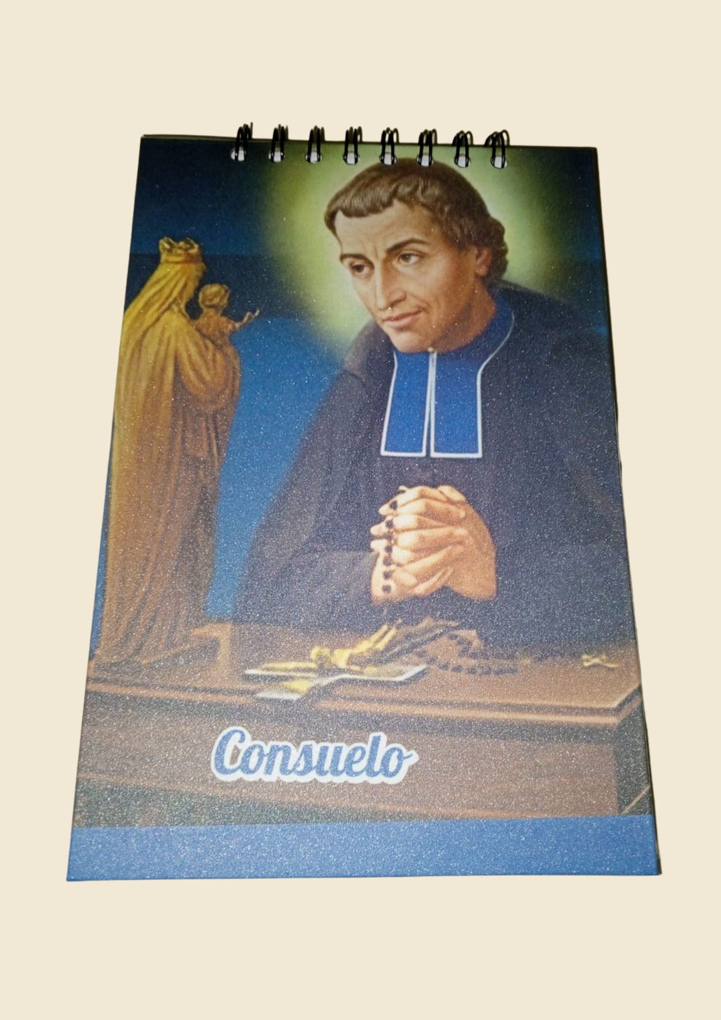 NOTAS PERSONALIZADA VERTICAL SANTOS ESCARCHADA